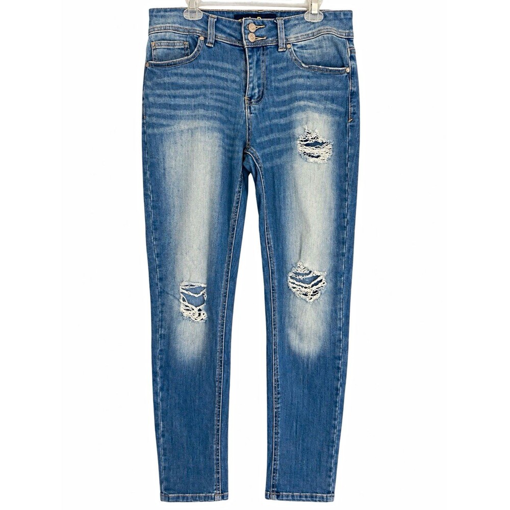 Indigo Rein Women’s Skinny Distressed Blue Denim Jeans Size 11/29